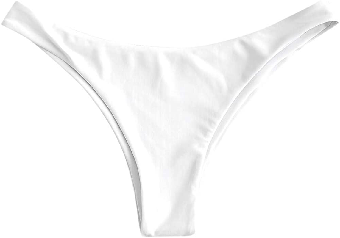 ZAFUL Women’s Floral Print Push-up V-Wire Lettuce Bikini Set High Cut Spaghetti Straps Underwire Padded Swimsuit Apparel & Accessories > Clothing > Swimwear ZAFUL White-bottom Large