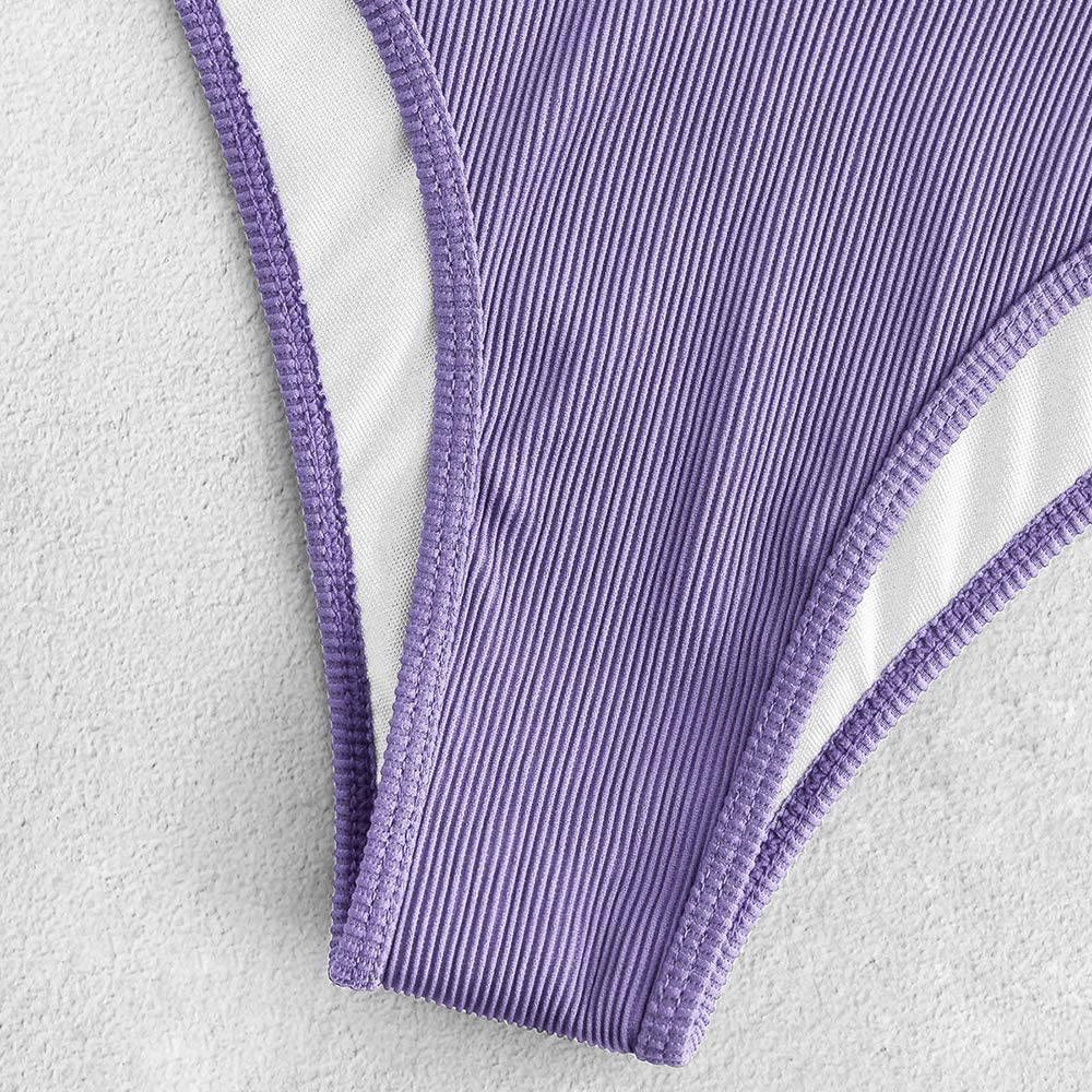 ZAFUL Women's Scoop Neck Padded Printed High Cut Bikini Set Two Piece Swimsuit Apparel & Accessories > Clothing > Swimwear ZAFUL