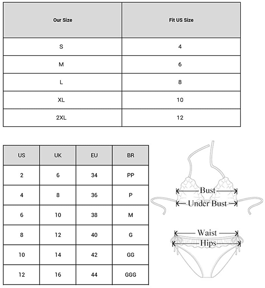 ZAFUL Women's Scoop Neck Padded Printed High Cut Bikini Set Two Piece Swimsuit Apparel & Accessories > Clothing > Swimwear ZAFUL