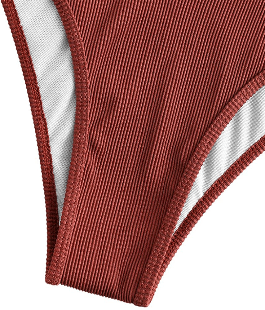 ZAFUL Women's Scoop Neck Padded Printed High Cut Bikini Set Two Piece Swimsuit Apparel & Accessories > Clothing > Swimwear ZAFUL