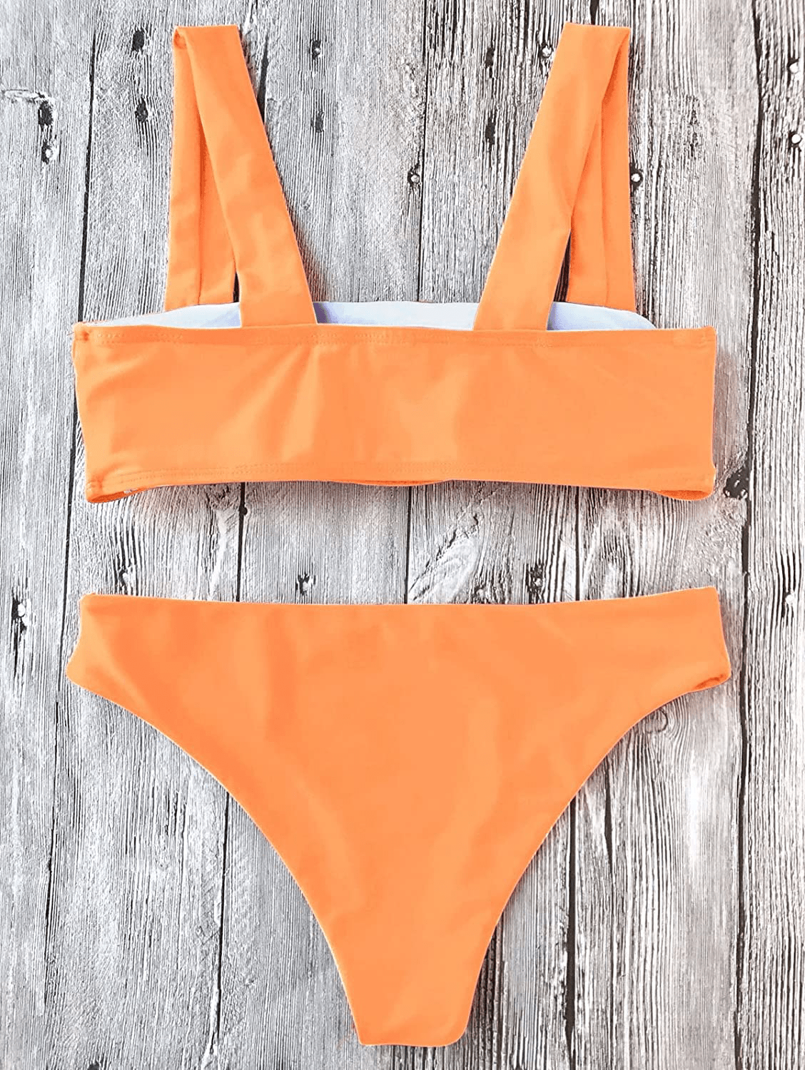 ZAFUL Women's Wide Straps Padded Bandeau Bikini Set Apparel & Accessories > Clothing > Swimwear ZAFUL