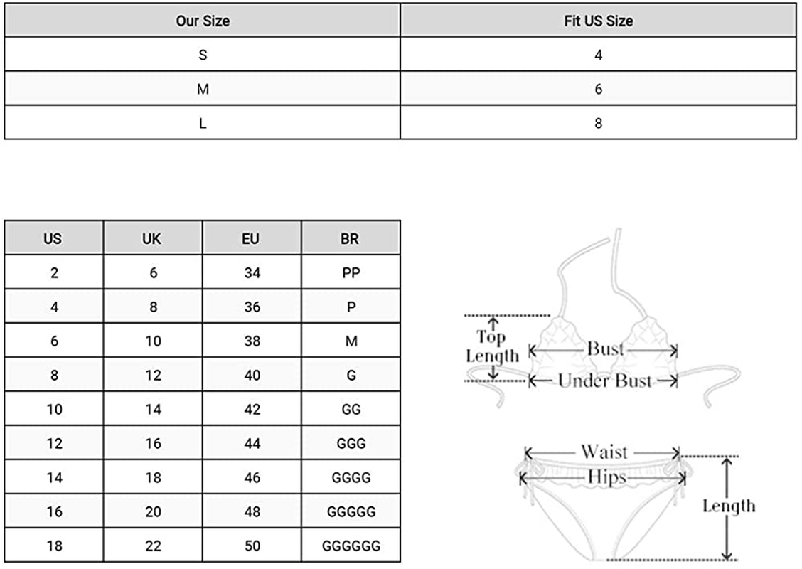 ZAFUL Womens Ribbed Braided Cut Out Bikini Set Sexy Adjustable Straps Two Piece Swimsuits Apparel & Accessories > Clothing > Swimwear ZAFUL