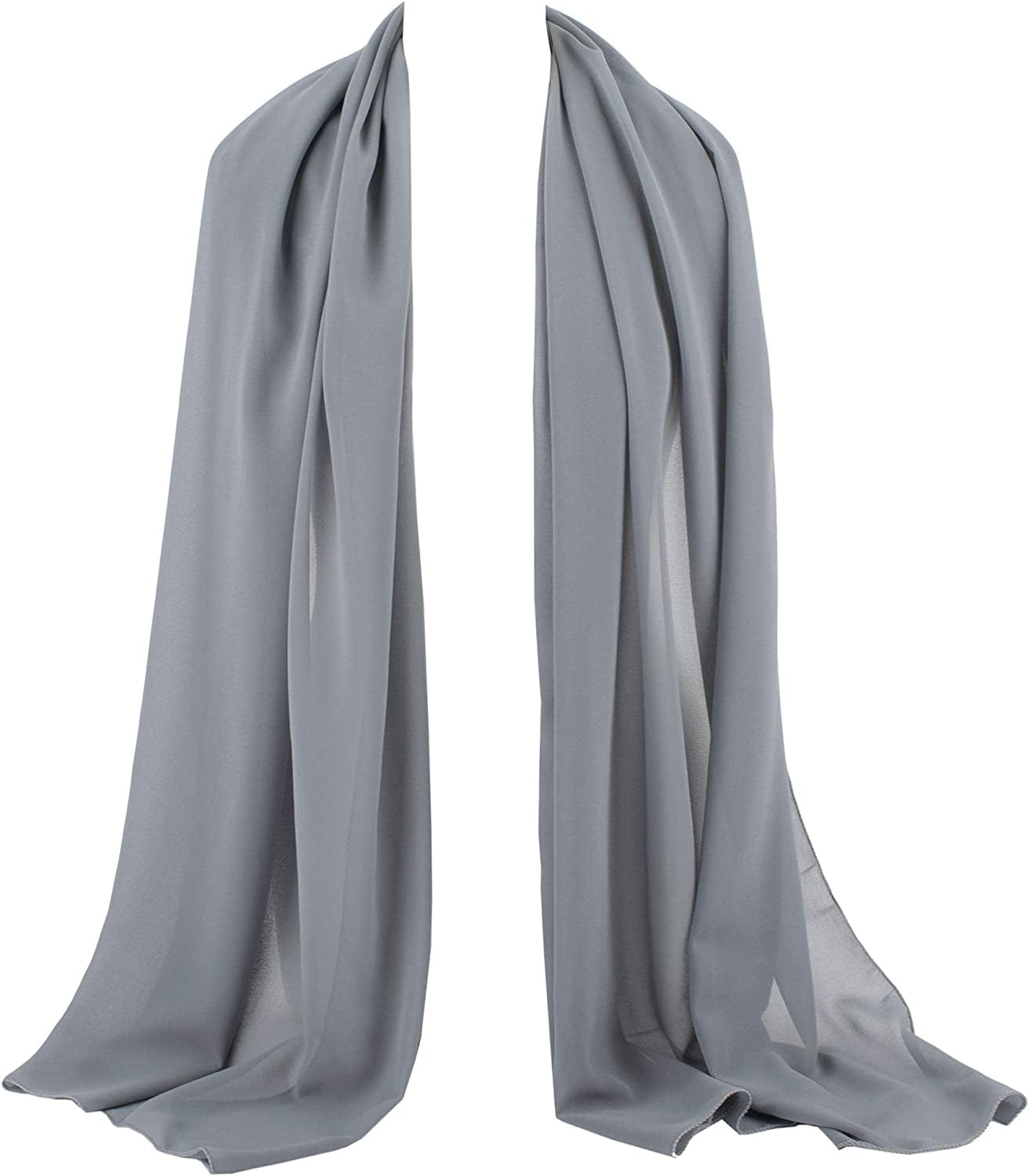 ZAKIRA Chiffon Scarf Sheer Wrap for Women Apparel & Accessories > Clothing Accessories > Scarves & Shawls ZAKIRA Grey