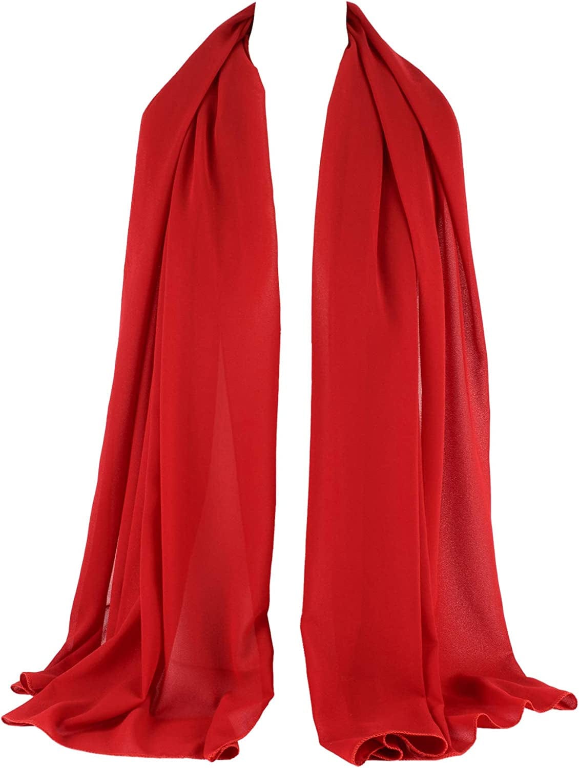 ZAKIRA Chiffon Scarf Sheer Wrap for Women Apparel & Accessories > Clothing Accessories > Scarves & Shawls ZAKIRA Red