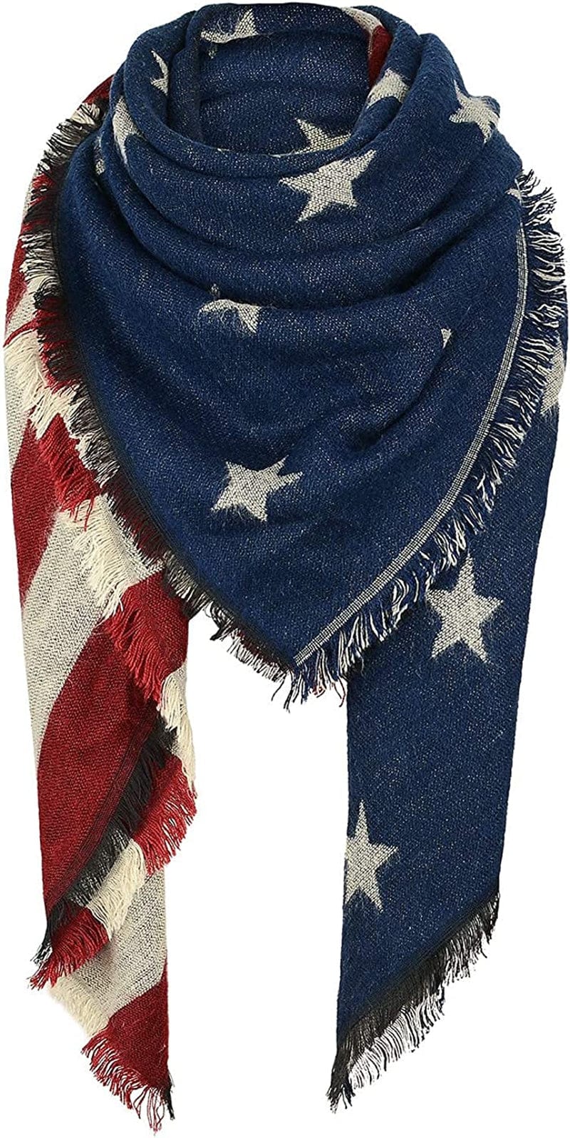 Zando Plaid Blanket Thick Winter Scarf Tartan Chunky Wrap Oversized Shawl Cape Scarves Apparel & Accessories > Clothing Accessories > Scarves & Shawls KYLIE MAX Yy American Flag Scarfs One Size
