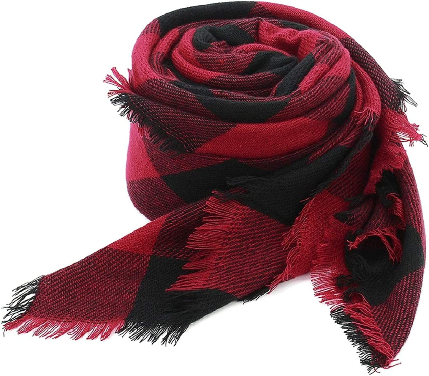 Zando Womens Winter Scarf Tassel Plaid Scarf Chunky Blanket Scarves Soft Lightweight Blanket Thick Large Wrap Shawl 2 Apparel & Accessories > Clothing Accessories > Scarves & Shawls Zando