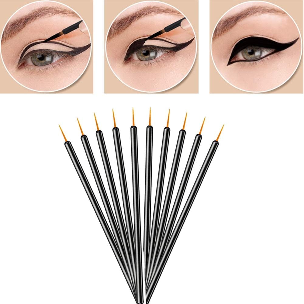 Zarivy 100PCS Disposable Eyeliner Makeup Brushes with Covers on the Hair, Makeup Eye Liner Tools Wands Applicator(Size: 9Cm, Thick: 0.2Cm, Color: Black) Health & Beauty > Personal Care > Cosmetics > Cosmetic Tools > Makeup Tools Zarivy