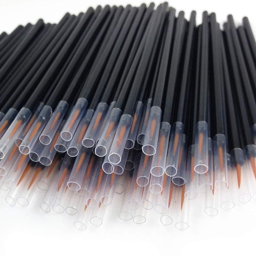 Zarivy 100PCS Disposable Eyeliner Makeup Brushes with Covers on the Hair, Makeup Eye Liner Tools Wands Applicator(Size: 9Cm, Thick: 0.2Cm, Color: Black) Health & Beauty > Personal Care > Cosmetics > Cosmetic Tools > Makeup Tools Zarivy