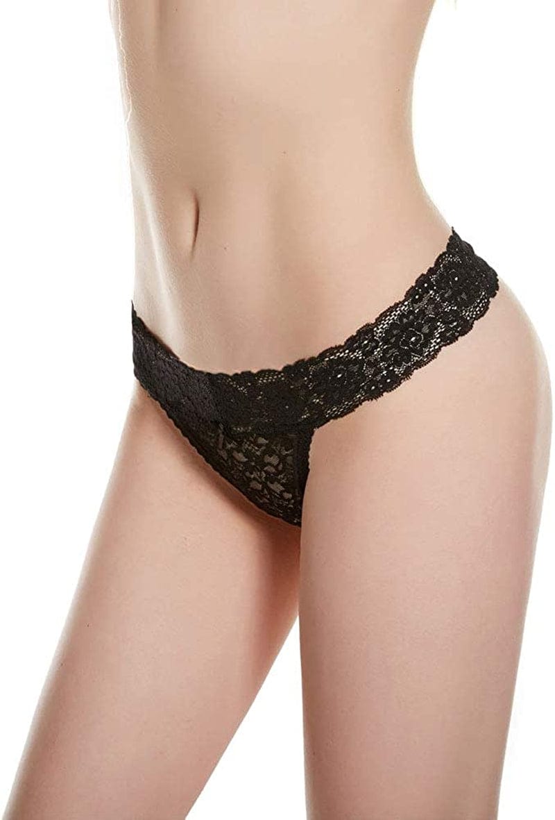 ZBORH Women'S Sexy Lace Cheeky Thong Underwear Nylon Hipster See through Panties Pack of 5