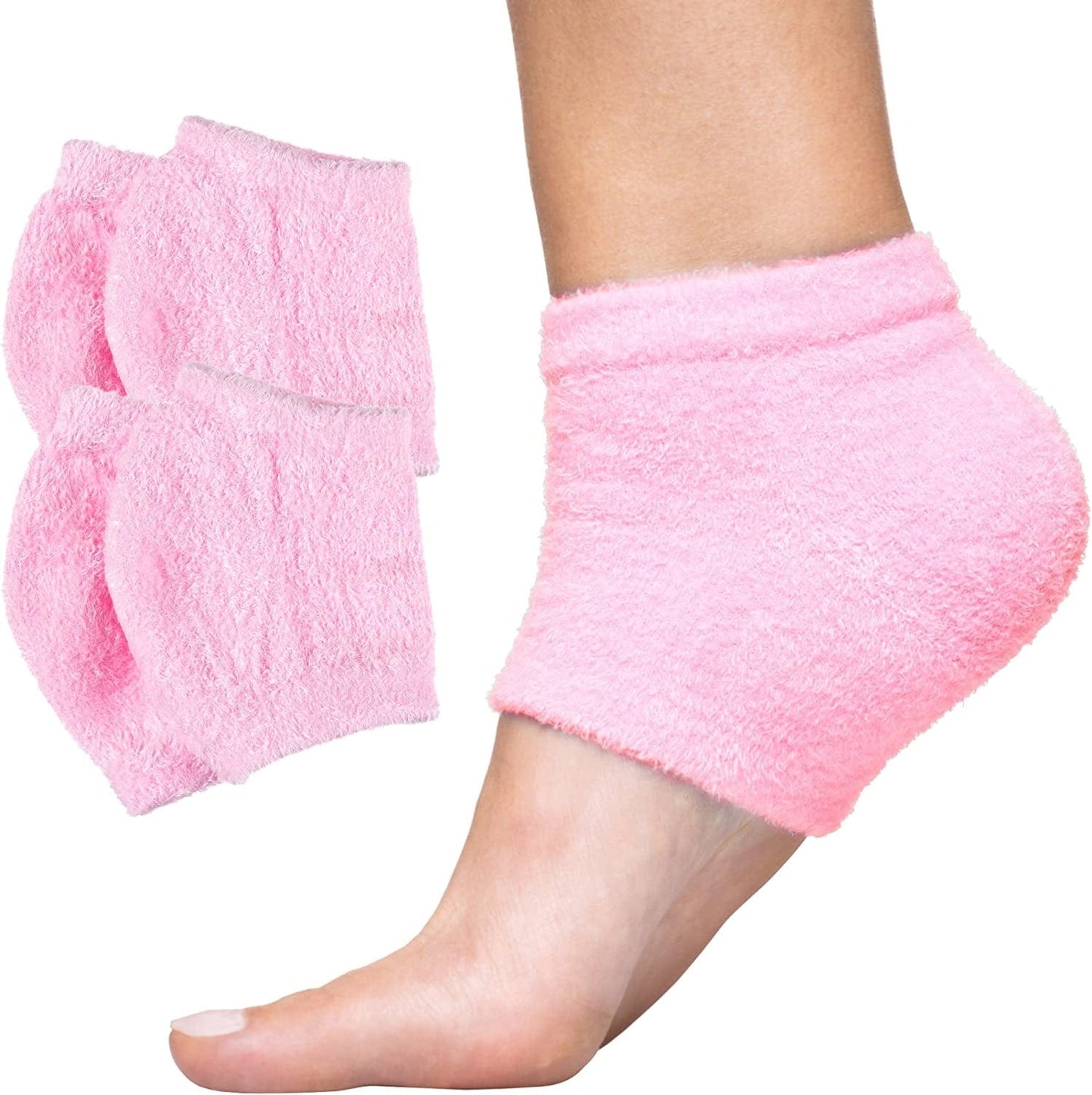 Zentoes Moisturizing Heel Socks 2 Pairs Gel Lined Fuzzy Toeless Spa Socks to Heal and Treat Dry, Cracked Heels While You Sleep (Regular, Blue) Health & Beauty > Personal Care > Foot Care ZenToes Pink 2 Pair (Pack of 1)