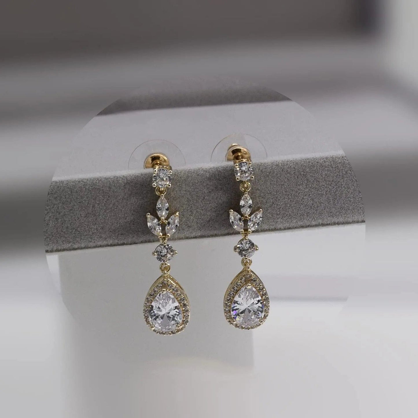 Zirconia Teardrop Earrings Bracelet Jewelry Sets Brides Bridesmaids Wedding Prom Party