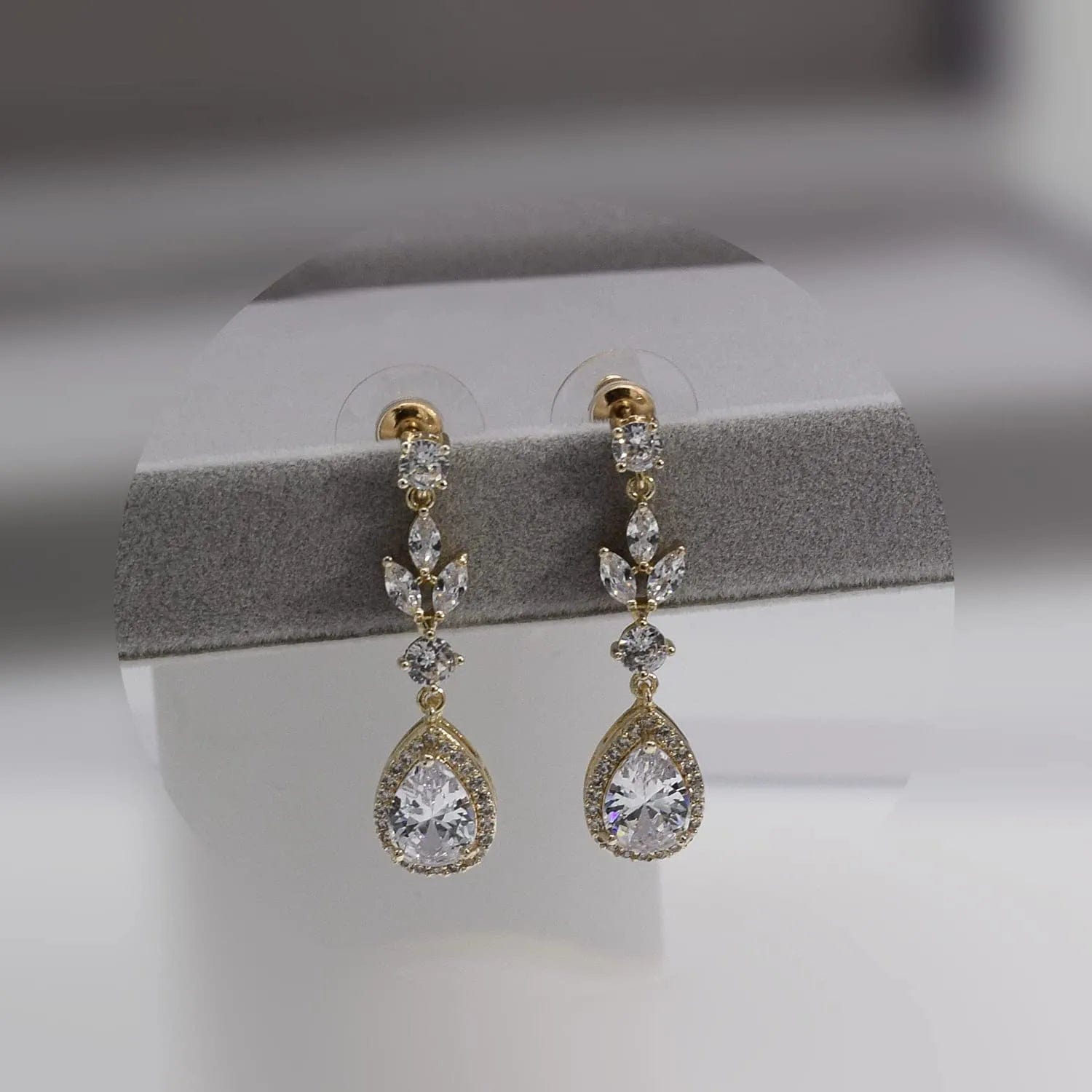 Zirconia Teardrop Earrings Bracelet Jewelry Sets Brides Bridesmaids Wedding Prom Party