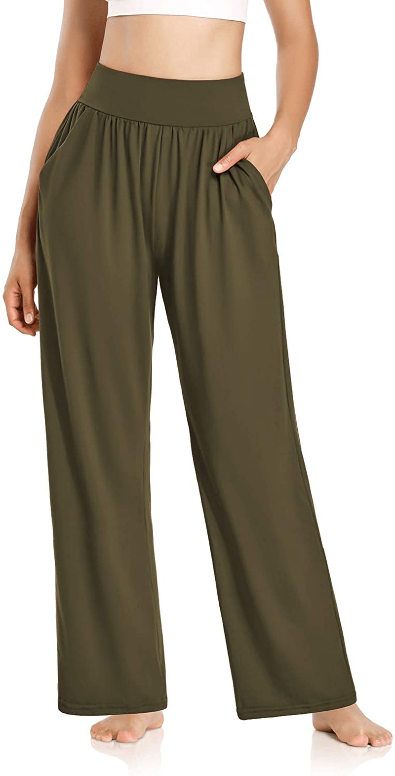 ZJCT Womens Yoga Sweatpants Comfy Loose Casual Wide Leg Lounge Joggers Pants with Pockets Apparel & Accessories > Clothing > Activewear Kylie Max