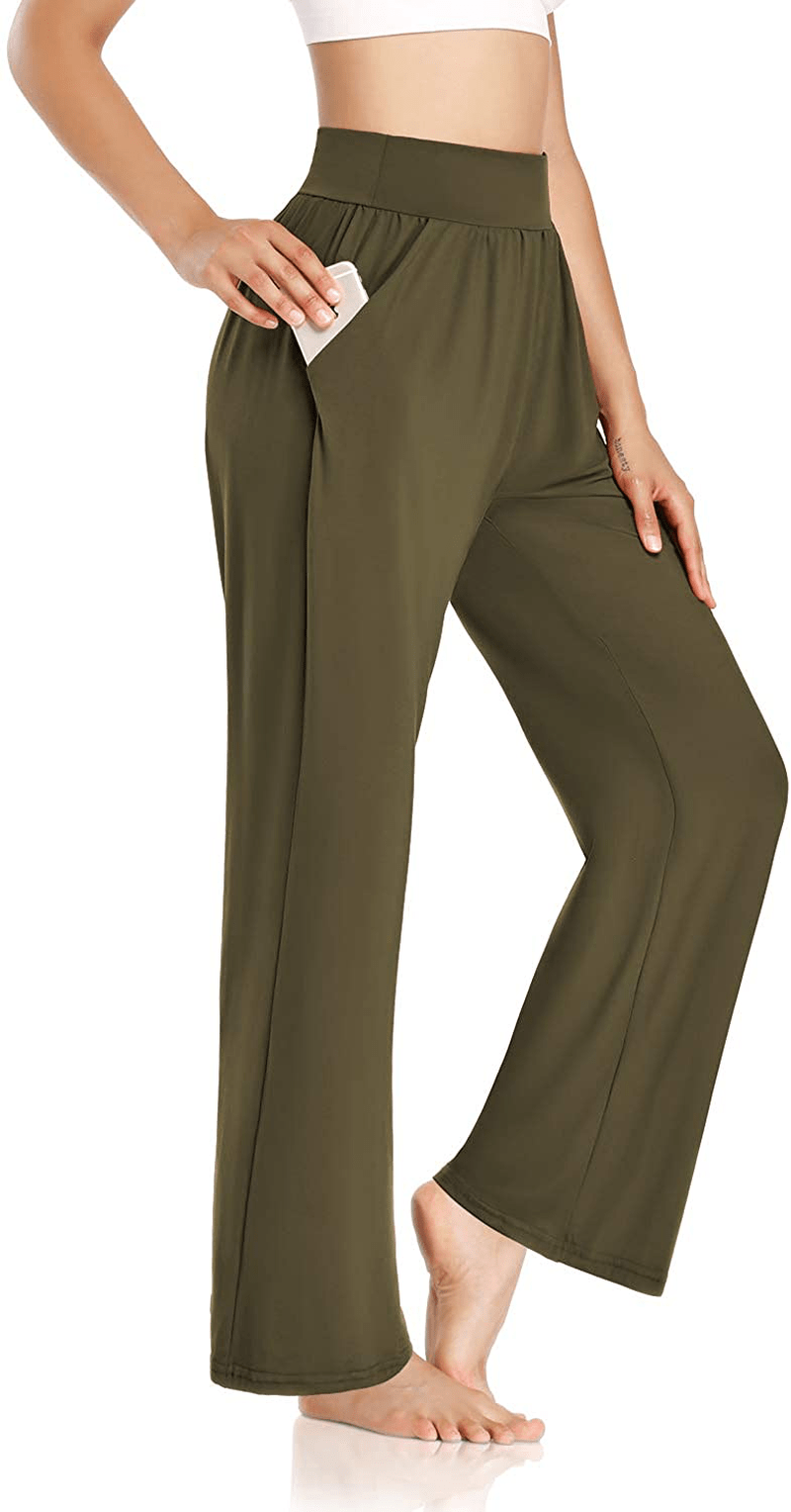 ZJCT Womens Yoga Sweatpants Comfy Loose Casual Wide Leg Lounge Joggers Pants with Pockets Apparel & Accessories > Clothing > Activewear Kylie Max