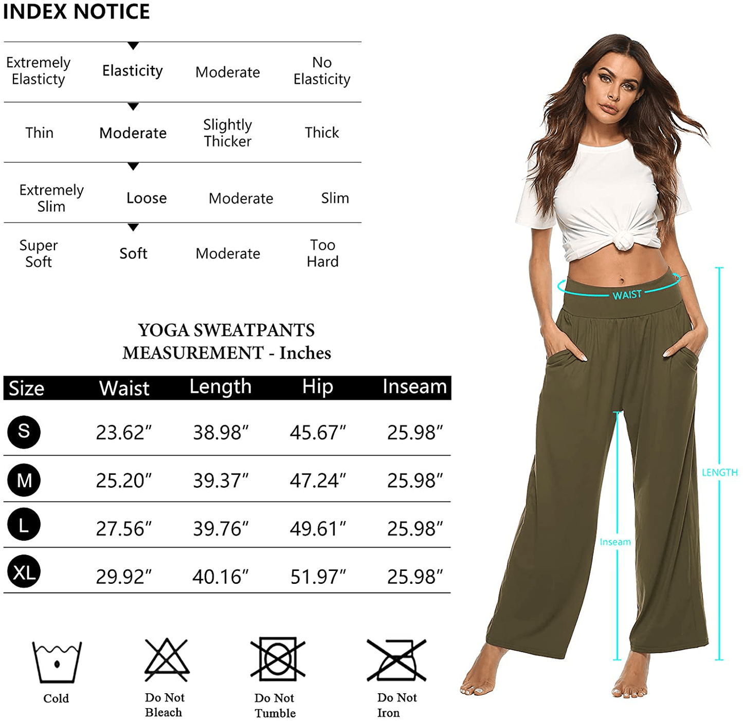 ZJCT Womens Yoga Sweatpants Comfy Loose Casual Wide Leg Lounge Joggers Pants with Pockets Apparel & Accessories > Clothing > Activewear Kylie Max
