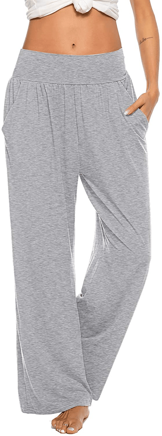 ZJCT Womens Yoga Sweatpants Comfy Loose Casual Wide Leg Lounge Joggers Pants with Pockets Apparel & Accessories > Clothing > Activewear Kylie Max