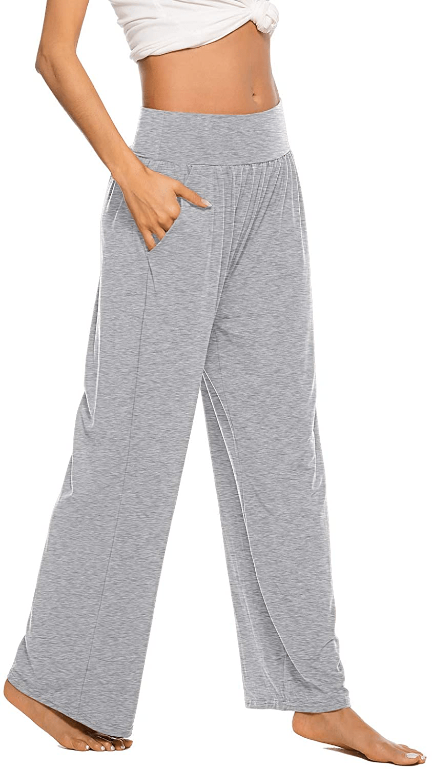 ZJCT Womens Yoga Sweatpants Comfy Loose Casual Wide Leg Lounge Joggers Pants with Pockets Apparel & Accessories > Clothing > Activewear Kylie Max