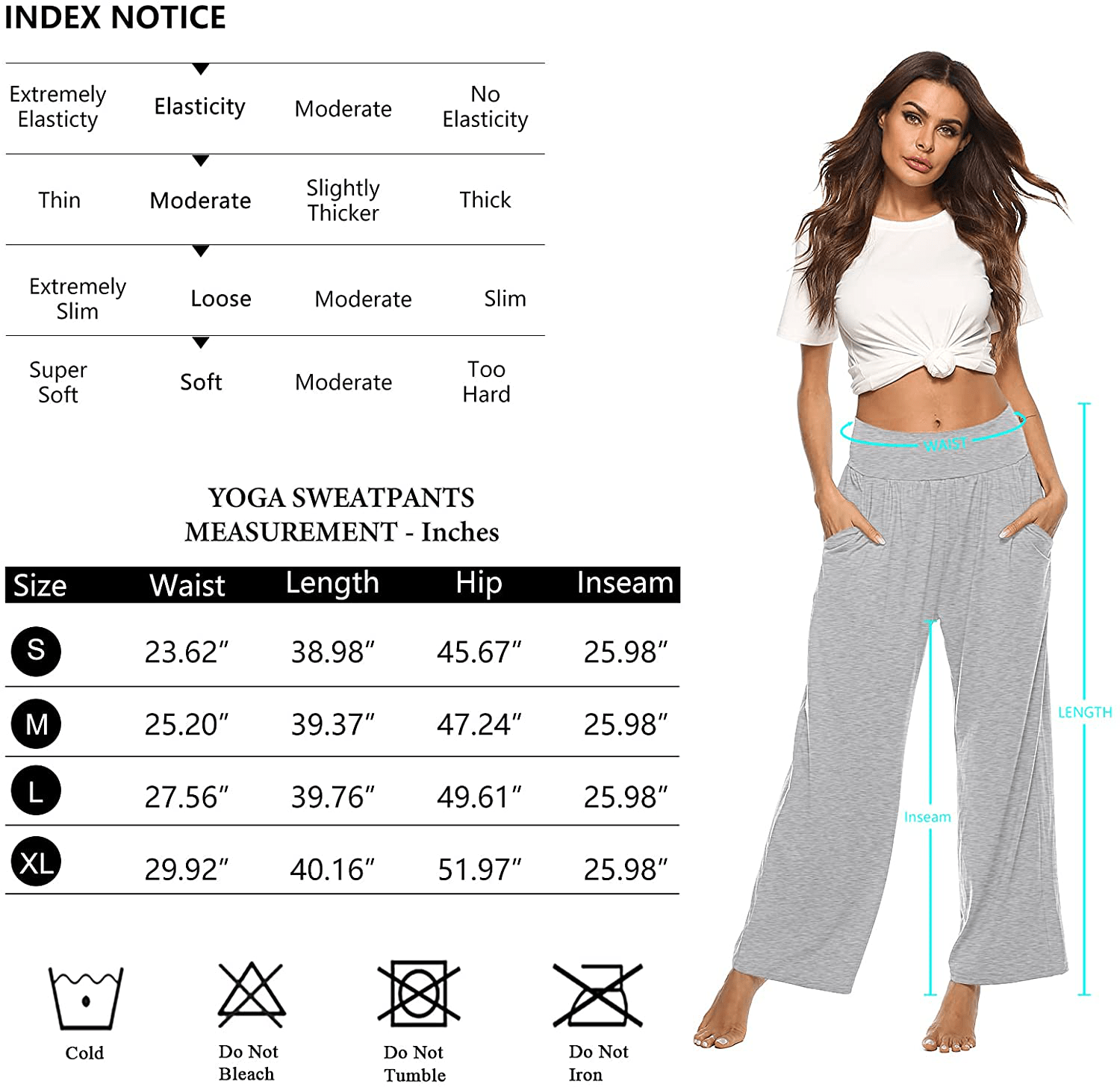 ZJCT Womens Yoga Sweatpants Comfy Loose Casual Wide Leg Lounge Joggers Pants with Pockets Apparel & Accessories > Clothing > Activewear Kylie Max