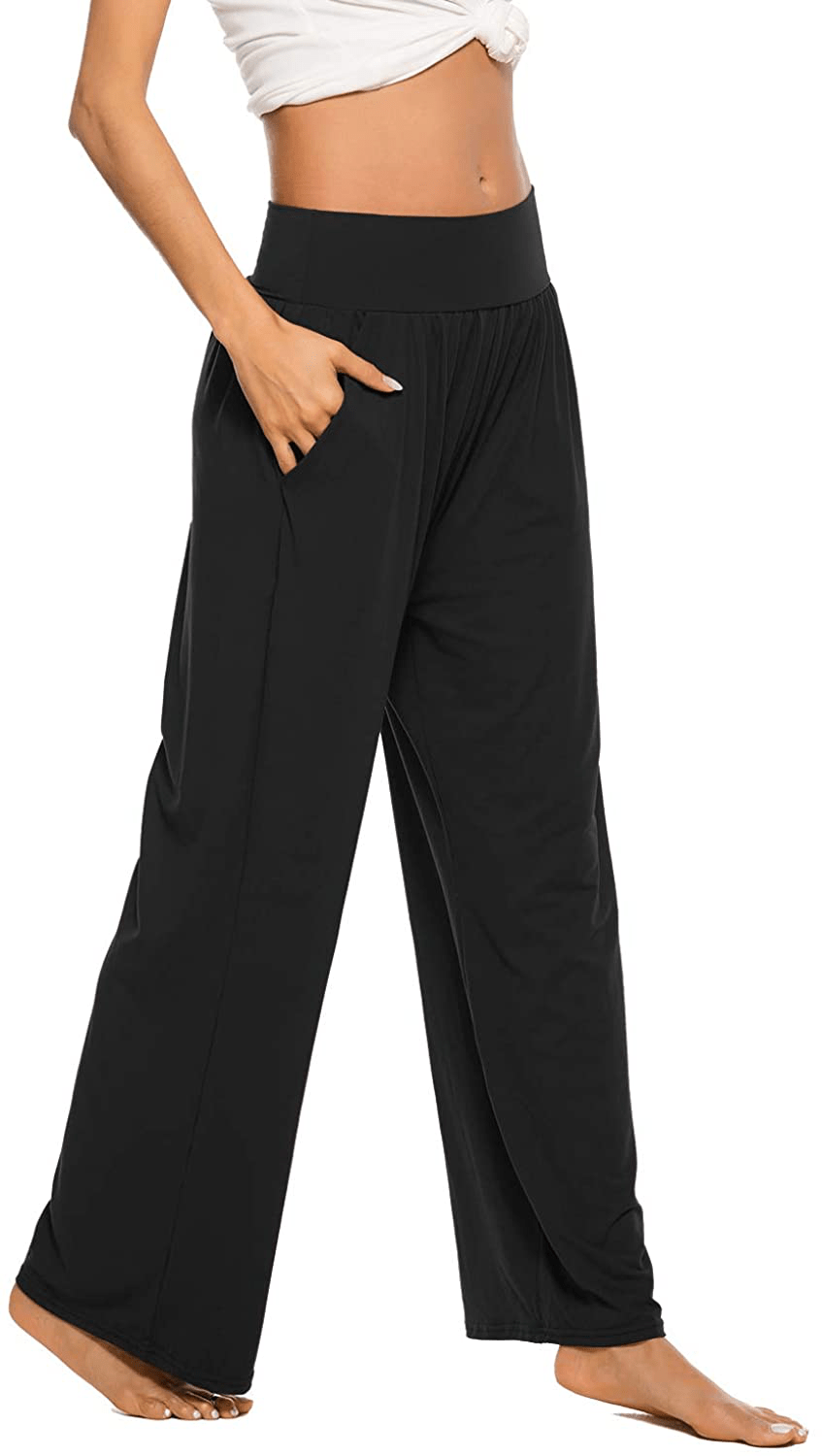 ZJCT Womens Yoga Sweatpants Comfy Loose Casual Wide Leg Lounge Joggers Pants with Pockets Apparel & Accessories > Clothing > Activewear Kylie Max