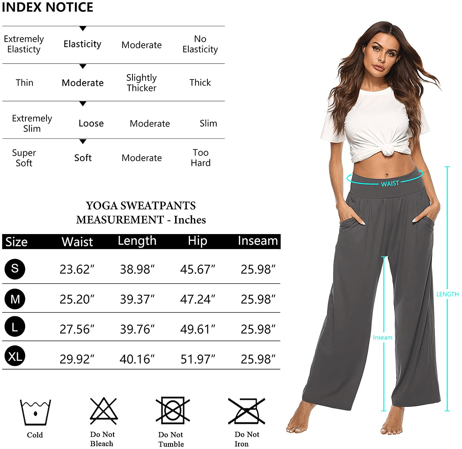 ZJCT Womens Yoga Sweatpants Comfy Loose Casual Wide Leg Lounge Joggers Pants with Pockets Apparel & Accessories > Clothing > Activewear Kylie Max