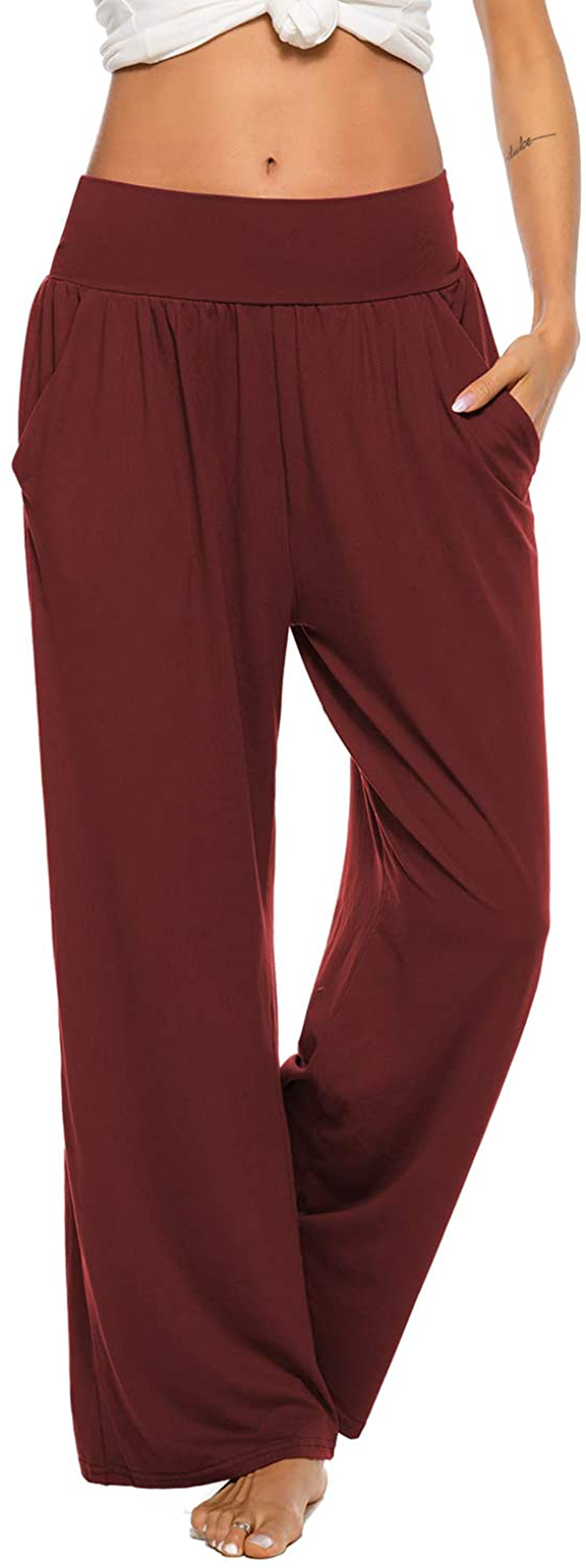 ZJCT Womens Yoga Sweatpants Comfy Loose Casual Wide Leg Lounge Joggers Pants with Pockets Apparel & Accessories > Clothing > Activewear Kylie Max