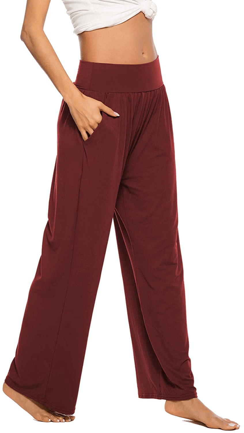 ZJCT Womens Yoga Sweatpants Comfy Loose Casual Wide Leg Lounge Joggers Pants with Pockets Apparel & Accessories > Clothing > Activewear Kylie Max