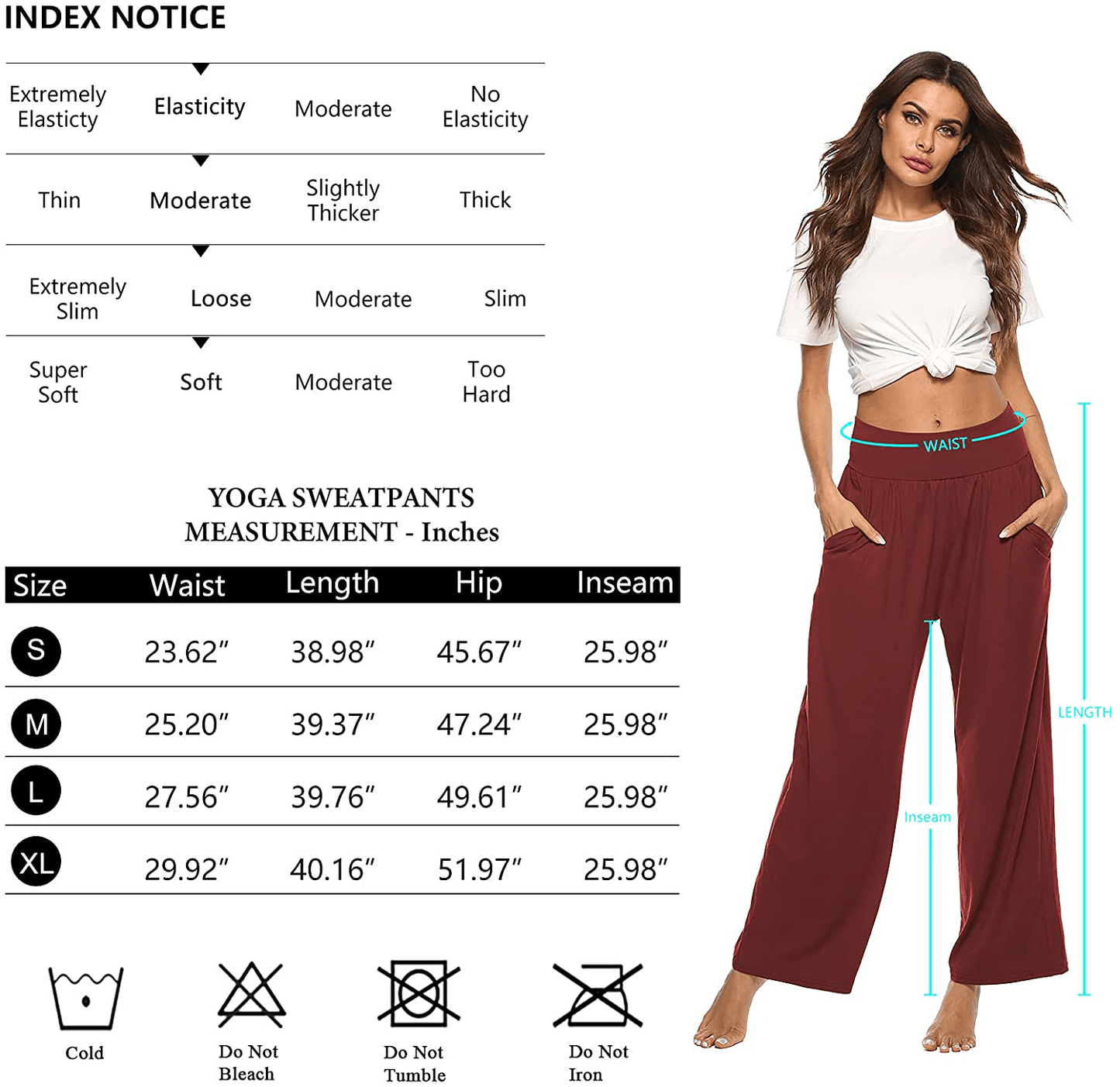 ZJCT Womens Yoga Sweatpants Comfy Loose Casual Wide Leg Lounge Joggers Pants with Pockets Apparel & Accessories > Clothing > Activewear Kylie Max
