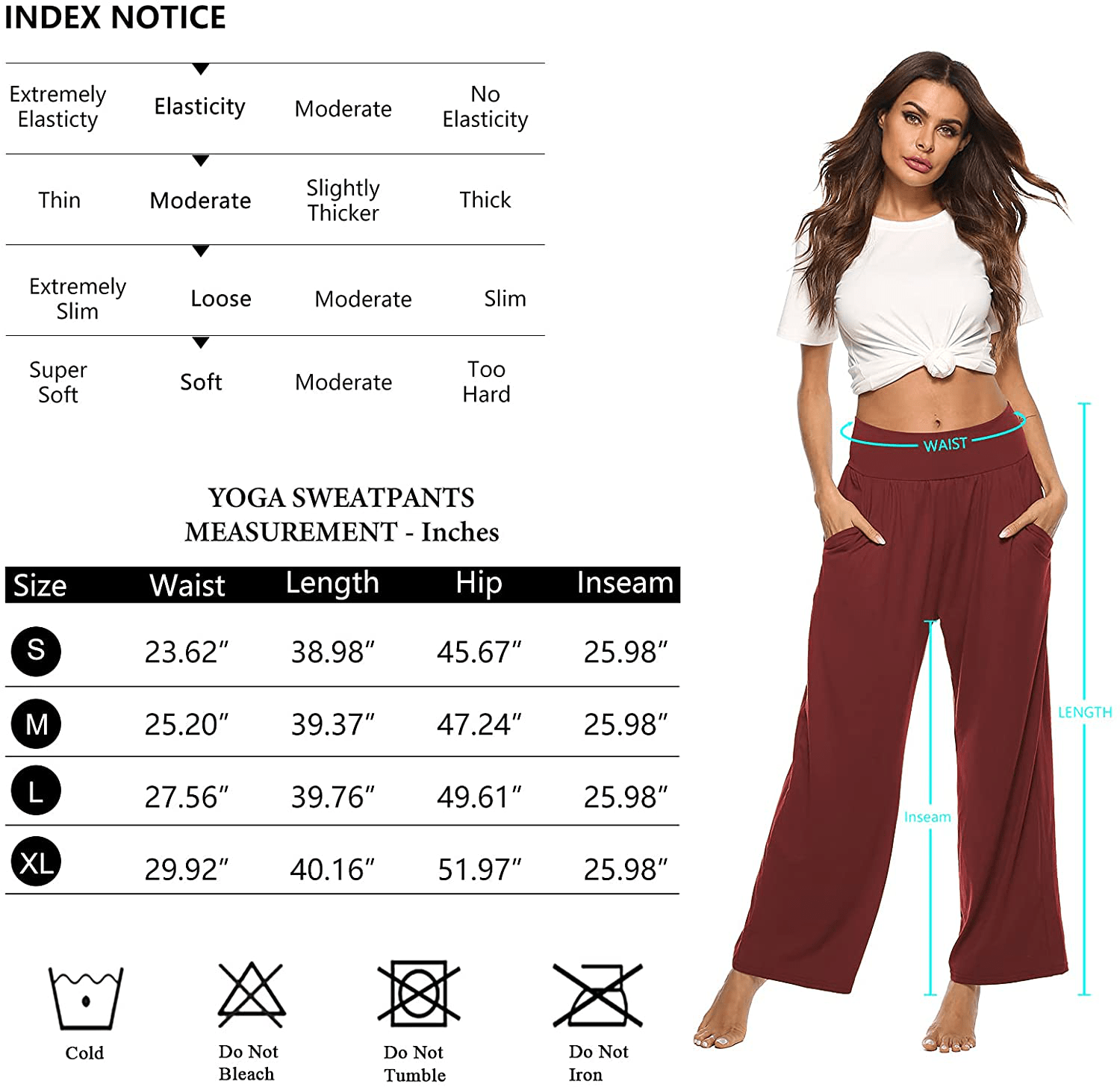 ZJCT Womens Yoga Sweatpants Comfy Loose Casual Wide Leg Lounge Joggers Pants with Pockets Apparel & Accessories > Clothing > Activewear Kylie Max