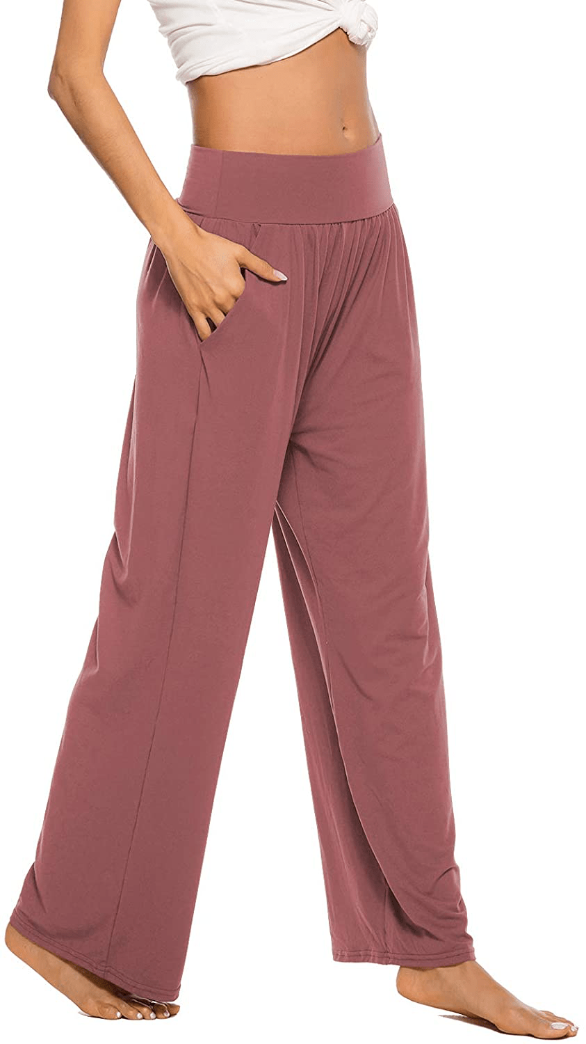 ZJCT Womens Yoga Sweatpants Comfy Loose Casual Wide Leg Lounge Joggers Pants with Pockets Apparel & Accessories > Clothing > Activewear Kylie Max