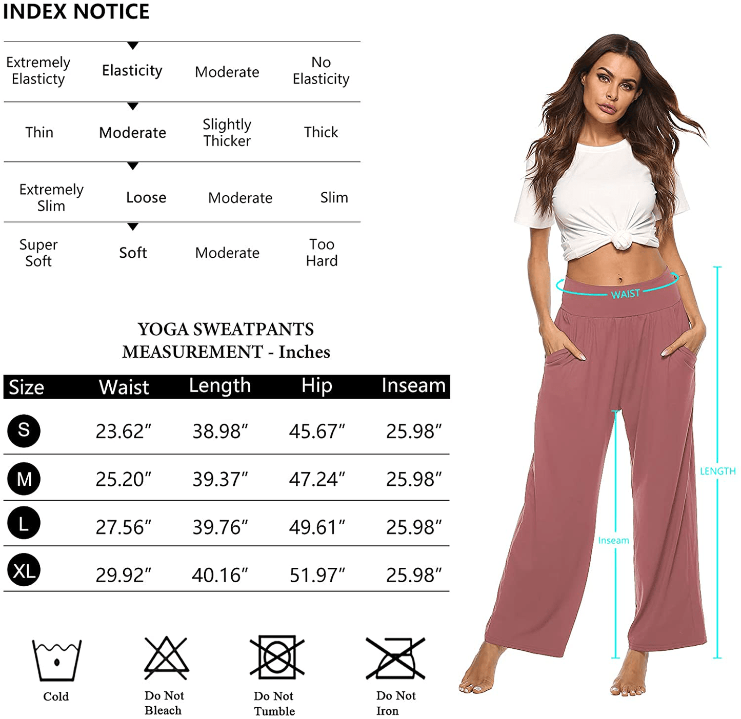 ZJCT Womens Yoga Sweatpants Comfy Loose Casual Wide Leg Lounge Joggers Pants with Pockets Apparel & Accessories > Clothing > Activewear Kylie Max