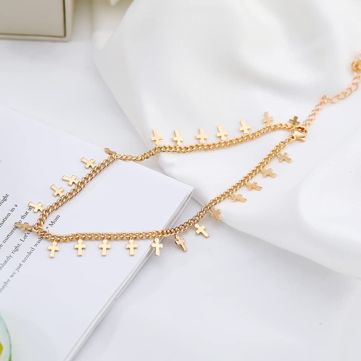 ZNBOH Gold Ankle Bracelets for Women 14K Gold Plated Anklet Bracelets Evil Eye Anklet Daisy Anklet Cross Ankle Bracelets Summer Foot Jewelry Apparel & Accessories > Jewelry > Anklets ZNBOH