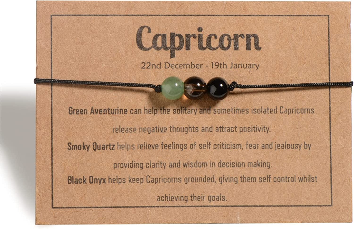 Zodiac Bracelets for Women Men, 6Mm Natural Stone Horoscope Bracelets Healing Gemstone Crystals Zodiac Gifts Apparel & Accessories > Jewelry > Bracelets VLINRAS Capricorn 6mm stones - women