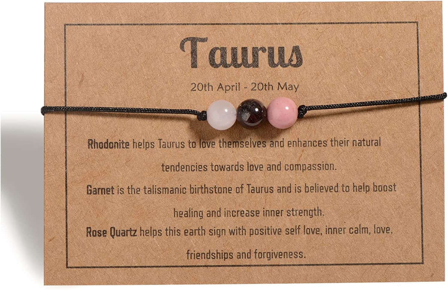 Zodiac Bracelets for Women Men, 6Mm Natural Stone Horoscope Bracelets Healing Gemstone Crystals Zodiac Gifts Apparel & Accessories > Jewelry > Bracelets VLINRAS Taurus 8mm stones - men