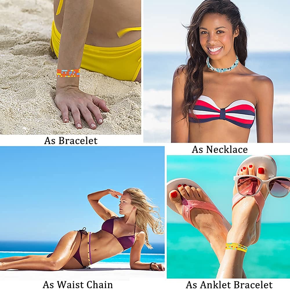 ZOERAY 32PCS Waist Bead Chains for Women Layered Belly Chain Colorful Summer Bikini Body Jewelry Chains Bead Waist Chains Set Apparel & Accessories > Jewelry > Body Jewelry ZOERAY