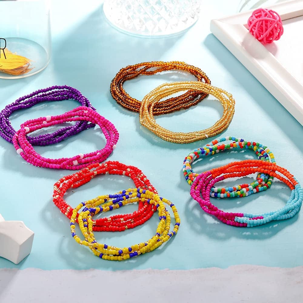 ZOERAY 32PCS Waist Bead Chains for Women Layered Belly Chain Colorful Summer Bikini Body Jewelry Chains Bead Waist Chains Set Apparel & Accessories > Jewelry > Body Jewelry ZOERAY
