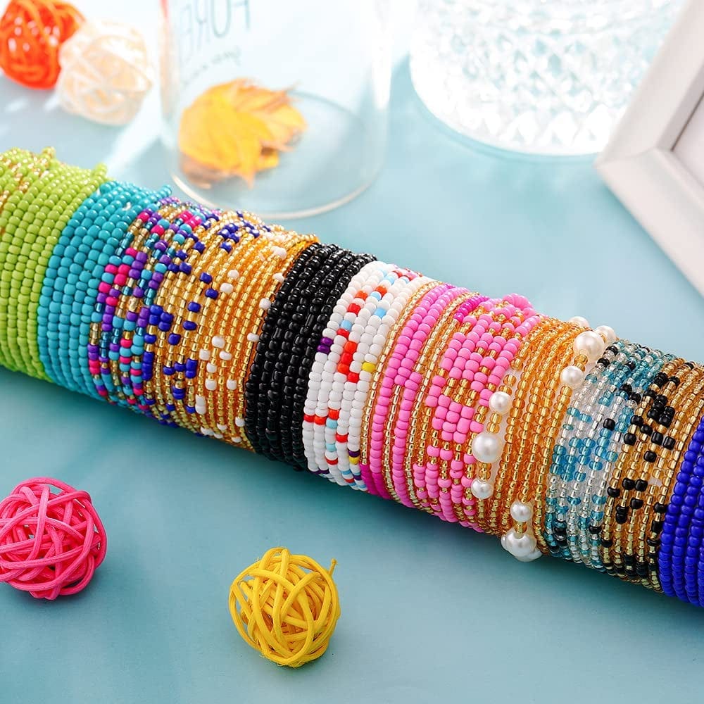 ZOERAY 32PCS Waist Bead Chains for Women Layered Belly Chain Colorful Summer Bikini Body Jewelry Chains Bead Waist Chains Set Apparel & Accessories > Jewelry > Body Jewelry ZOERAY