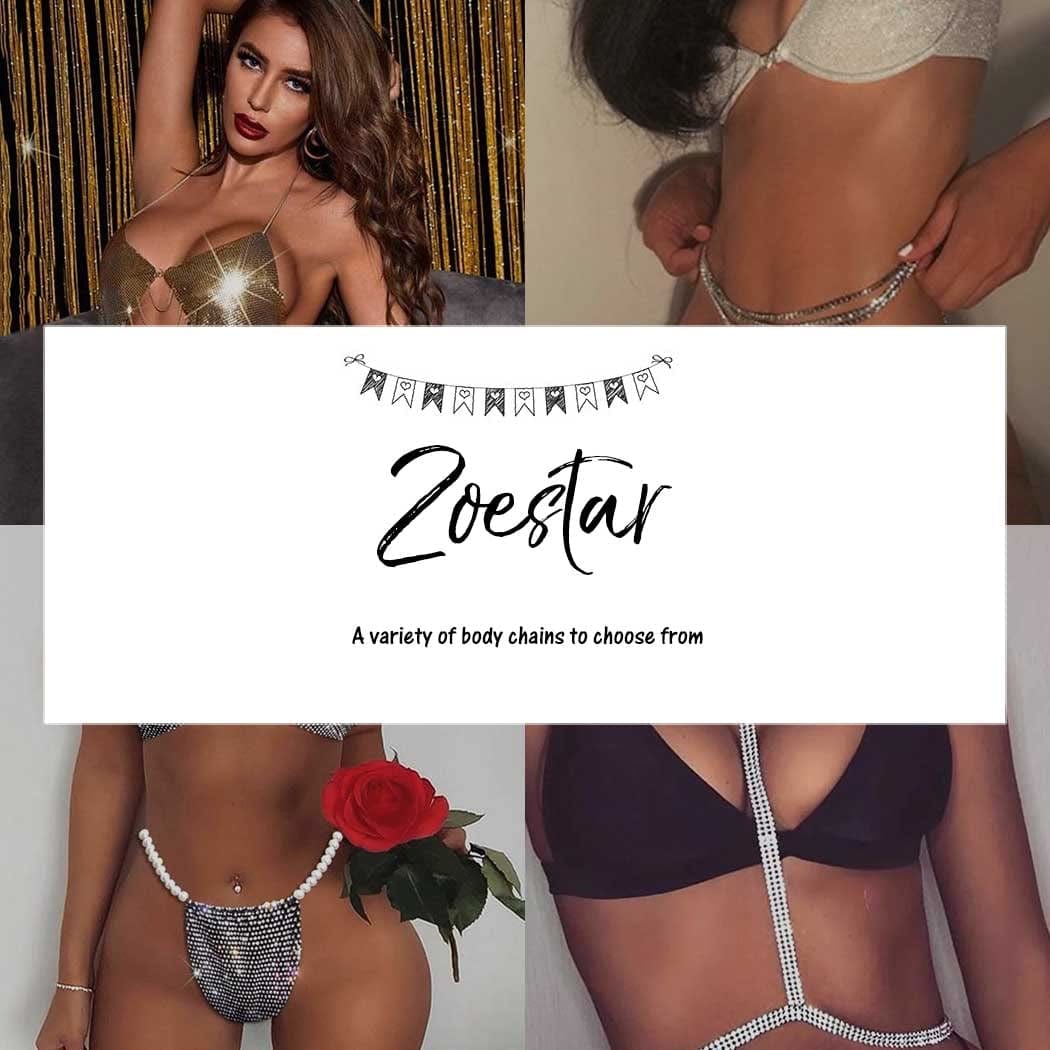 Zoestar Crystal Thigh Chains Tassel Leg Chain Summer Beach Harness Fashion Body Jewelry for Women and Girls (B-Silver) Apparel & Accessories > Jewelry > Body Jewelry Zoestar