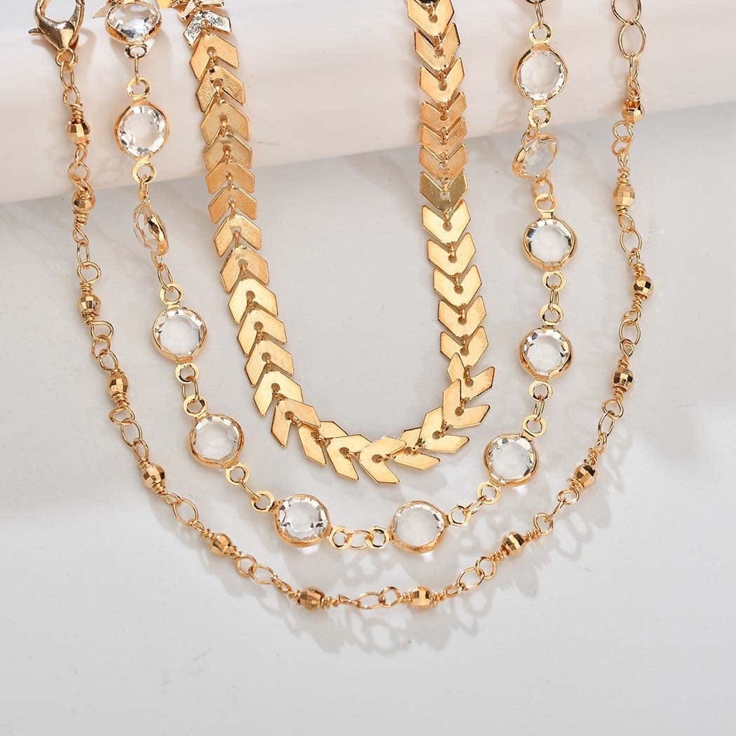 Zoestar Three-Layer Anklet Ankle Bracelet Foot Chain with Leaves Accessories Foot Jewelry for Women and Girls Apparel & Accessories > Jewelry > Anklets JL