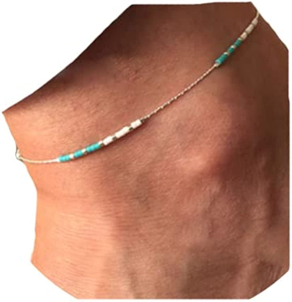 Zoestar Three-Layer Anklet Ankle Bracelet Foot Chain with Leaves Accessories Foot Jewelry for Women and Girls Apparel & Accessories > Jewelry > Anklets JL Color 4