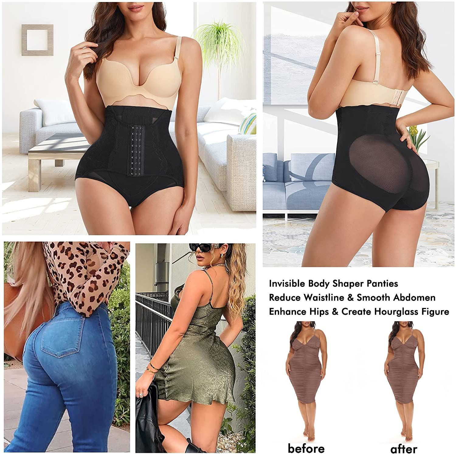 ZOPEUSI Women Waist Trainer Panties Butt Lifter Shapewear High Waist Double Tummy Control Shorts Slim Body Shaper Apparel & Accessories > Clothing > Underwear & Socks > Shapewear ZOPEUSI