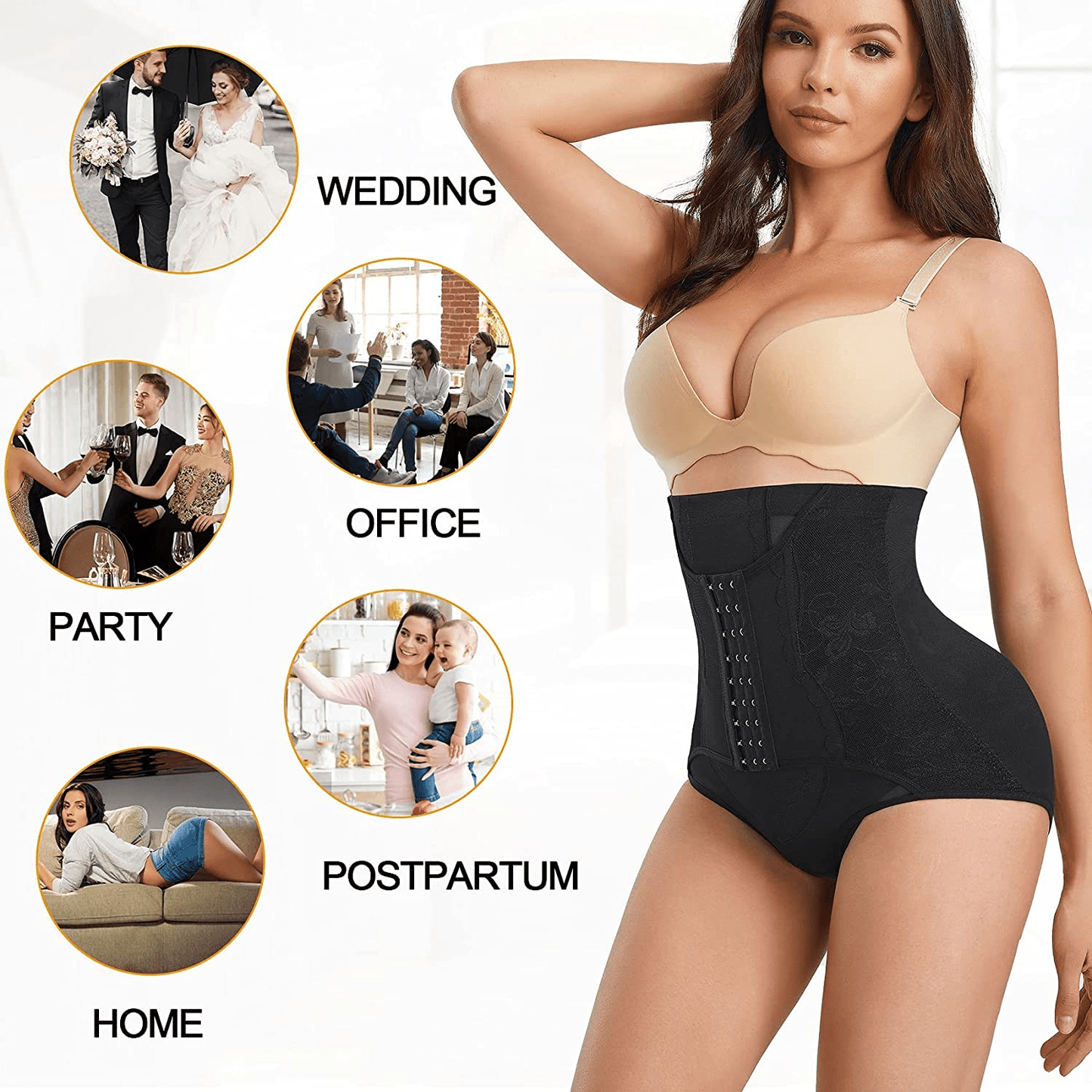 ZOPEUSI Women Waist Trainer Panties Butt Lifter Shapewear High Waist Double Tummy Control Shorts Slim Body Shaper Apparel & Accessories > Clothing > Underwear & Socks > Shapewear ZOPEUSI