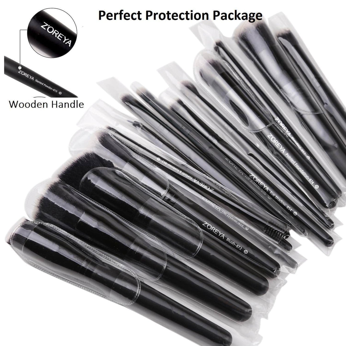 Zoreya Makeup Brush Set 20Pcs Premium Synthetic Kabuki Makeup Brush Foundation Concealer Blush Face Eye Shadow Black Makeup Brush Set Health & Beauty > Personal Care > Cosmetics > Cosmetic Tools > Makeup Tools ZOREYA