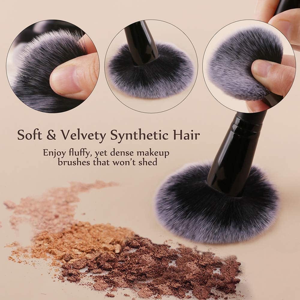 Zoreya Makeup Brush Set 20Pcs Premium Synthetic Kabuki Makeup Brush Foundation Concealer Blush Face Eye Shadow Black Makeup Brush Set Health & Beauty > Personal Care > Cosmetics > Cosmetic Tools > Makeup Tools ZOREYA