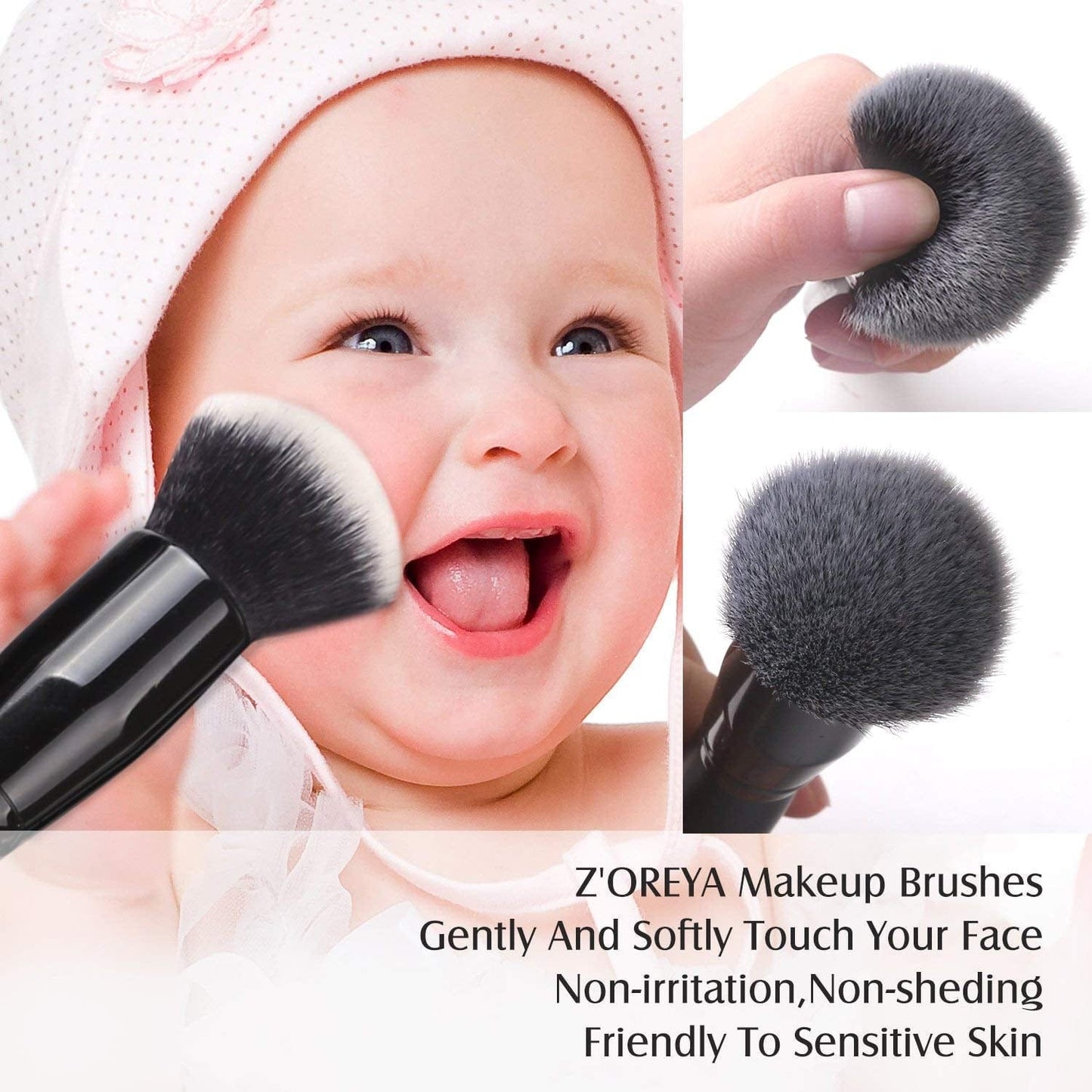 Zoreya Makeup Brush Set 20Pcs Premium Synthetic Kabuki Makeup Brush Foundation Concealer Blush Face Eye Shadow Black Makeup Brush Set Health & Beauty > Personal Care > Cosmetics > Cosmetic Tools > Makeup Tools ZOREYA
