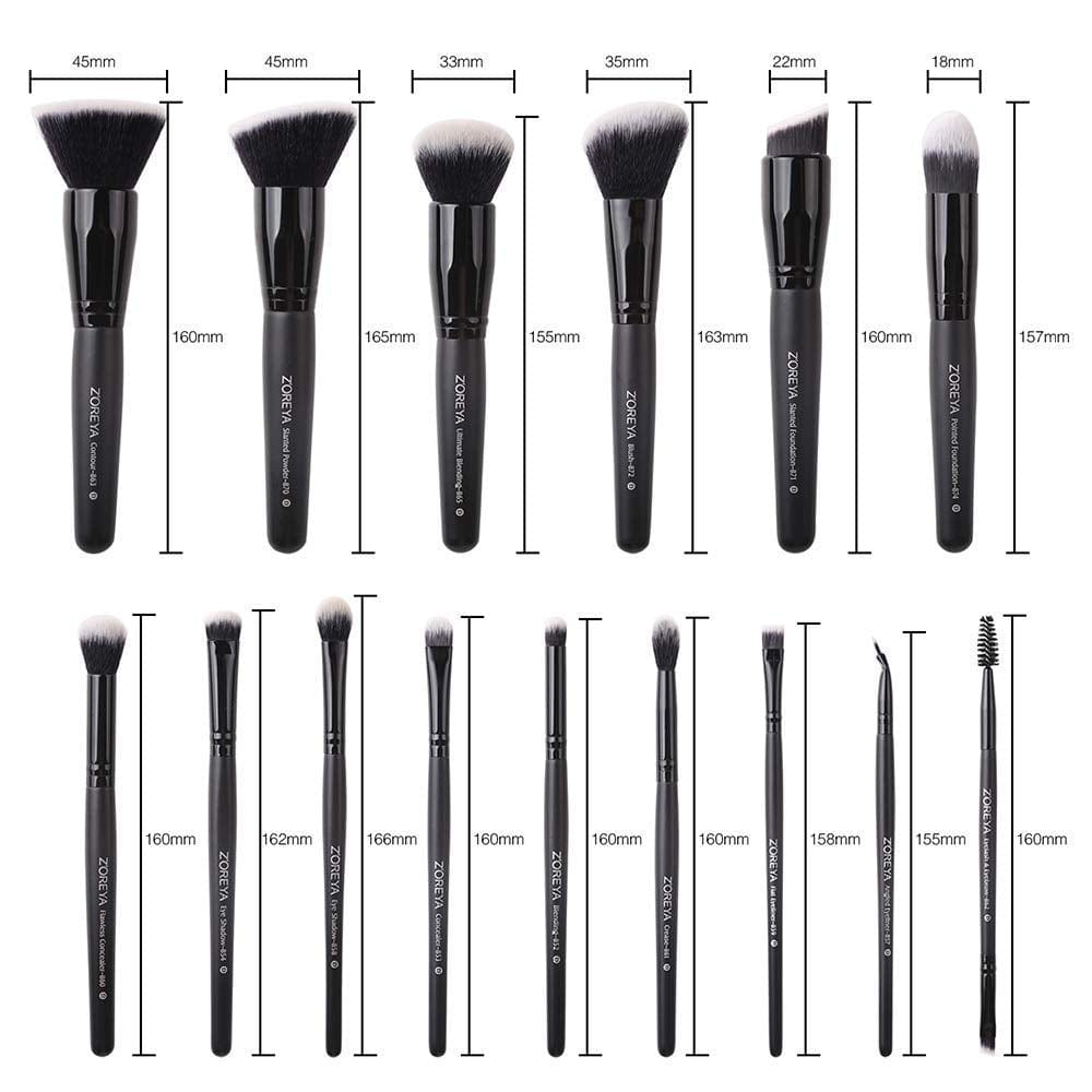 Zoreya Makeup Brush Set 20Pcs Premium Synthetic Kabuki Makeup Brush Foundation Concealer Blush Face Eye Shadow Black Makeup Brush Set Health & Beauty > Personal Care > Cosmetics > Cosmetic Tools > Makeup Tools ZOREYA