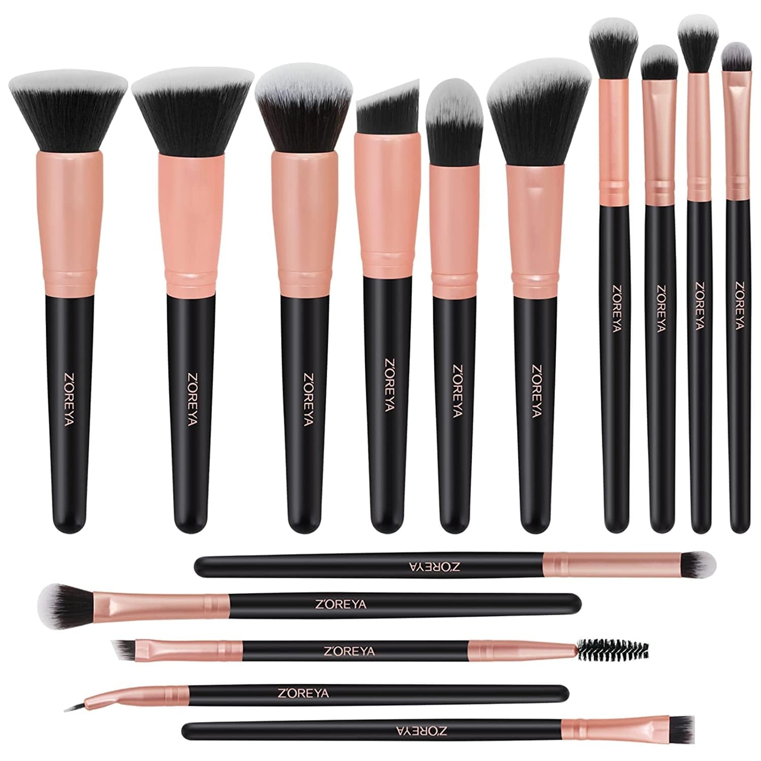 Zoreya Makeup Brush Set 20Pcs Premium Synthetic Kabuki Makeup Brush Foundation Concealer Blush Face Eye Shadow Black Makeup Brush Set Health & Beauty > Personal Care > Cosmetics > Cosmetic Tools > Makeup Tools ZOREYA B-Black