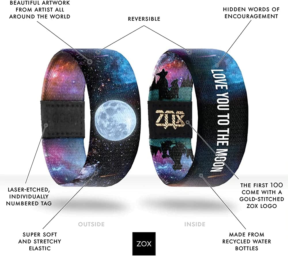 ZOX Inspirational & Motivational Bracelet - Uplifting Reversible Stretch Wristband with Positive Affirmations Made from Recycled Plastic – Encouragement Gifts for Men, Women & Kids Apparel & Accessories > Jewelry > Bracelets ZOX