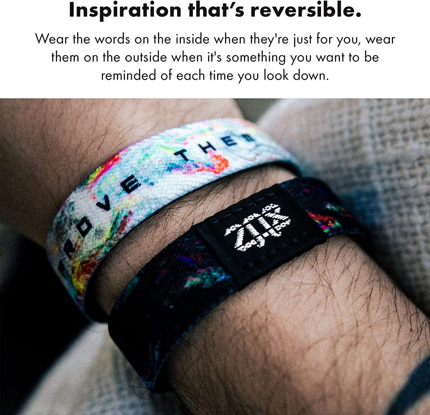 ZOX Inspirational & Motivational Bracelet – Uplifting Reversible Stretch Wristband with Positive Affirmations Made from Recycled Plastic – Encouragement Gifts for Men, Women & Kids - Small Apparel & Accessories > Jewelry > Bracelets ZOX