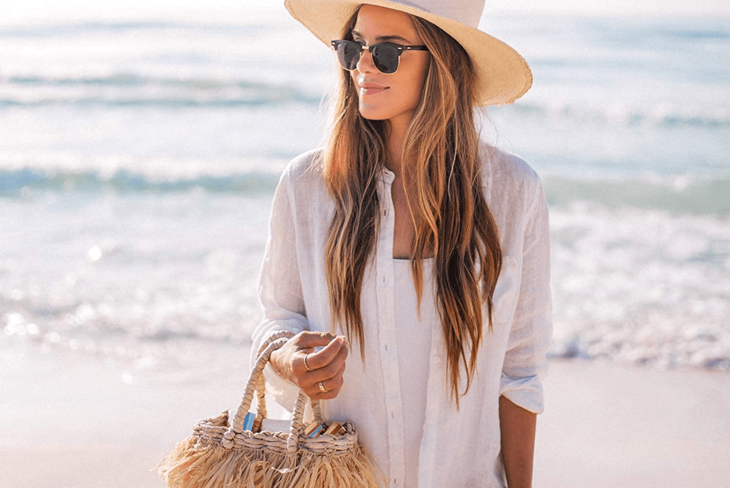 Zoye Chen Women’S Bikini Swimsuit Cover up Button down V Neck Shirts Long Sleeve Blouse Beachwear Bathing Suit Apparel & Accessories > Clothing > Swimwear Kylie Max