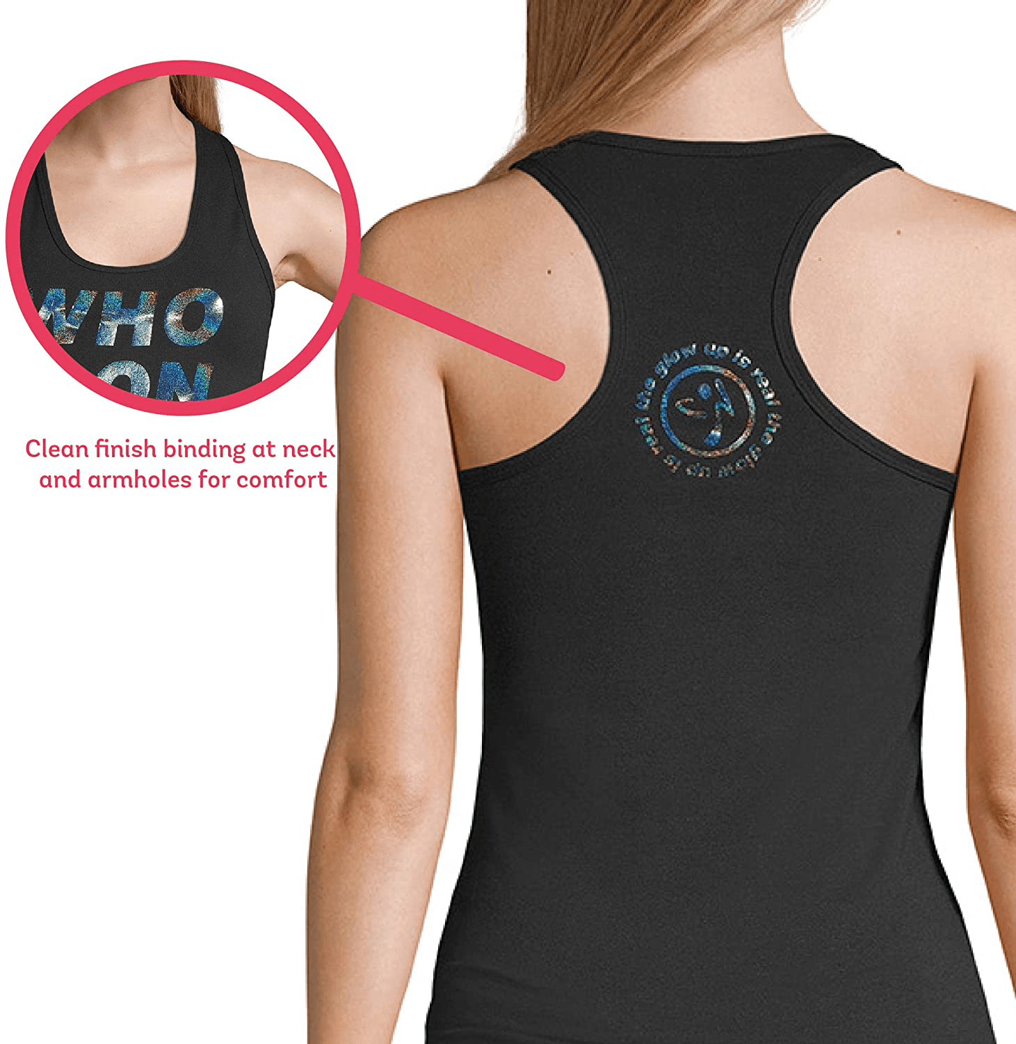 Zumba Black Graphic Print Fitness Dance Workout Racerback Tank Tops for Women Apparel & Accessories > Clothing > Activewear Kylie Max